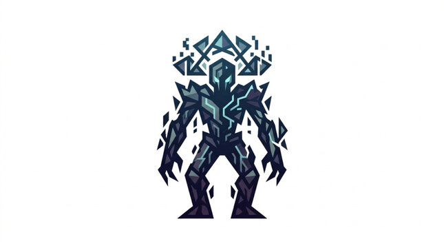 Dark Futuristic Robot Warrior with Glowing Energy.