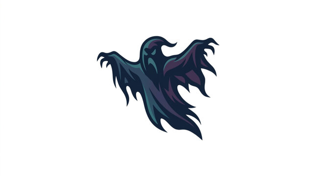 Dark Grim Reaper Ghost Figure Spreading Wings.