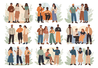 Obraz premium Diverse groups of people socializing and networking