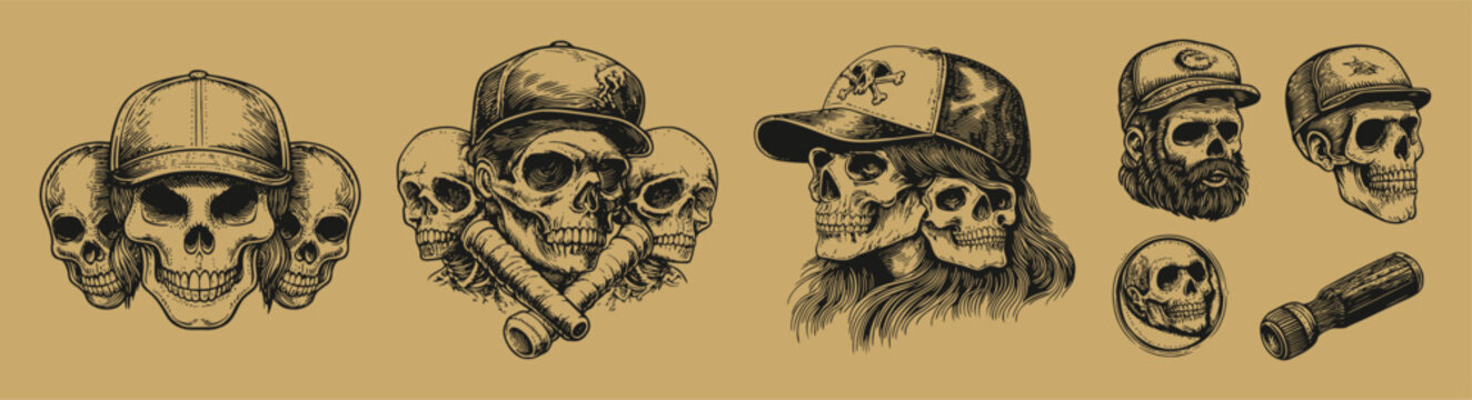 Intricate Skull Tattoos with Caps and Unique Designs for Art Lovers