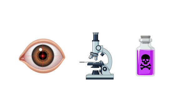 Focused scientific examination of ocular health, microscopic detection of potential biological threats, and urgent toxicity warnings