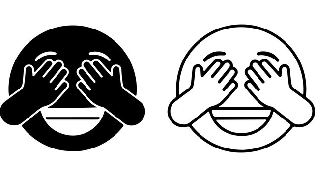 See No Evil Monkey Style Emoji Icon Set