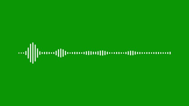Modern audio spectrum visualization, futuristic music sound wave animation, clean white waveform pulse on green background, seamless podcast audio visualizer, abstract digital frequency motion, 4k.