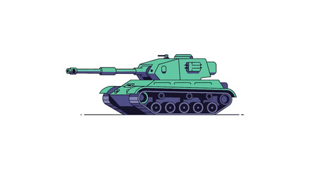 Military combat tank in a stylized flat design © andi