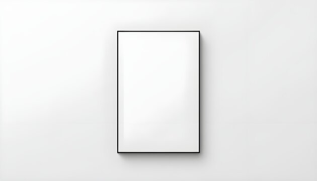 Blank white rectangular sheet thin black border minimal clean canvas background modern design composition