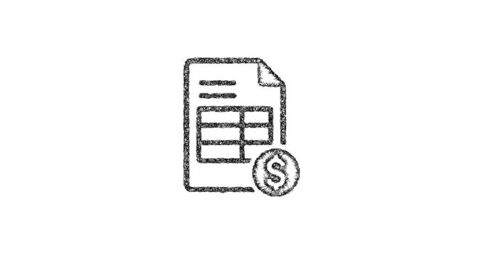 Sketch tax invoice icon animation - smooth progressive reveal