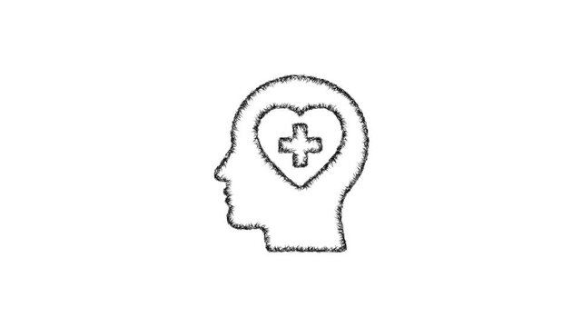 Sketch mental health coverage icon animation - smooth progressive reveal