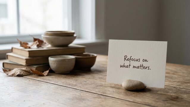 A still life arrangement displaying focus and tranquility