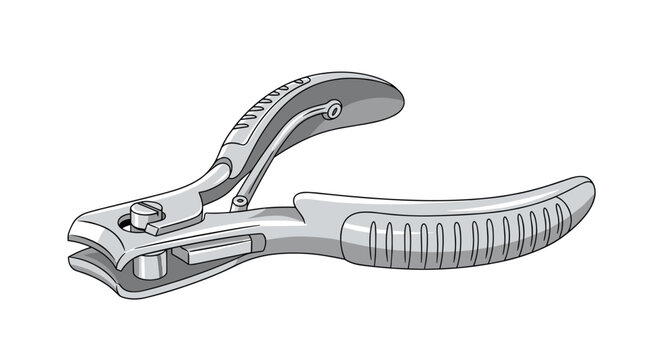 Professional metal nail clippers or nippers shown from a side perspective with a textured handle for better grip and control.
