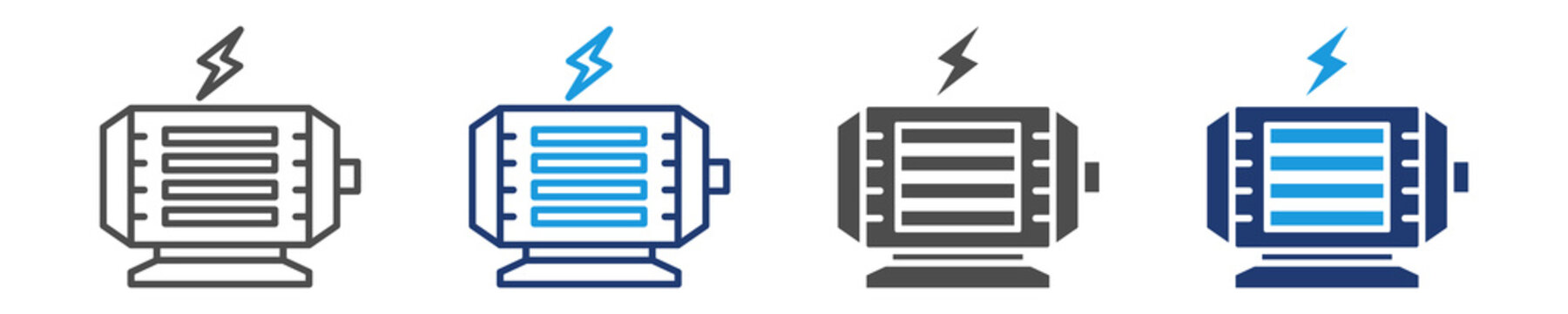 electric drivetrain icon set multiple style