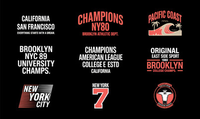 Naklejka premium Vintage American sports t-shirt typography and athletic logo collection in image_0d777b.png.