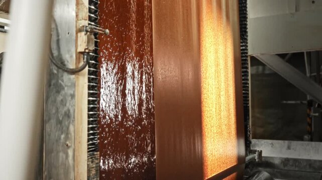 Highspeed Resin Application Process. Industrial Environment With Focus On Surface Enhancement Procedures