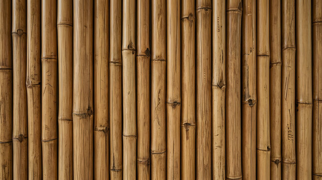 Bamboo wall, bamboo texture, natural background, wooden fence