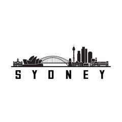 Obraz premium Minimalist Sydney Australia Skyline Silhouette Vector with Iconic Architectural Landmarks