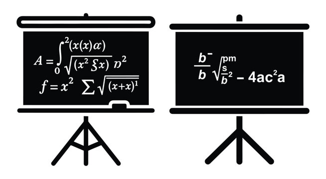 math whiteboards with equations vector mathematics formula algebra calculus symbols
