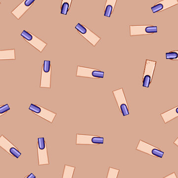 seamless pattern squoval nail shape cartoon. edge lipstick, flare arrowhead, mountain pipe squoval nail shape sign vector
