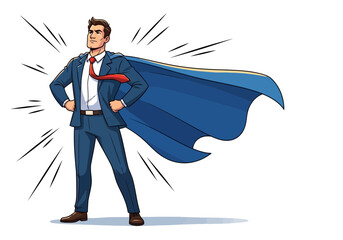Businessman wearing a superhero cape © Delowar