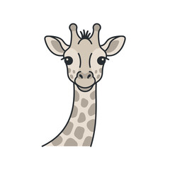 Obraz premium Cute flat line art portrait of a giraffe head.