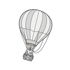 Naklejka premium Classic hot air balloon floating in the air illustration