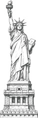 Obraz premium Statue of Liberty Vintage Engraving Illustration