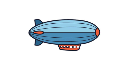 Vintage style blimp airship floating in the sky © aldo