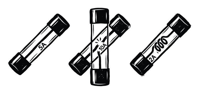 Electric glass fuse set with different amperage ratings design