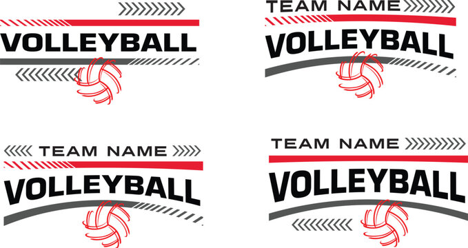 Volleyball Team Name Typography Bundle