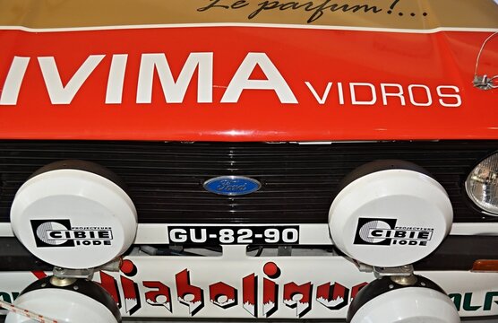 Vintage Ford Escort rally car front section