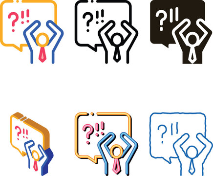 Outraged Human Icon Vector. Outline Outraged Human Sign. Isolated Contour modern Symbol