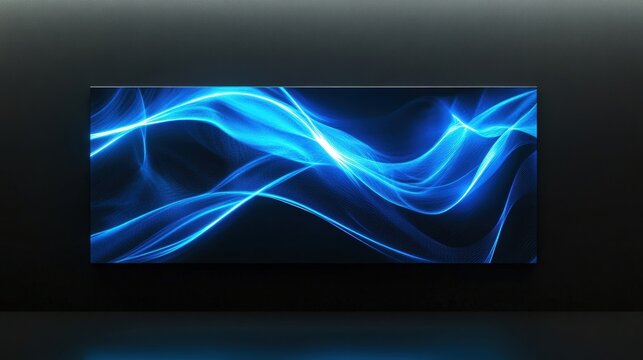 abstract blue light waves digital art