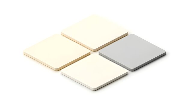 Creative 3D Isometric Graphic Mockup Design Featuring Four Layered Squares Forming a Rhombus Diamond Shape for Tech Presentation and UI UX Layout Template