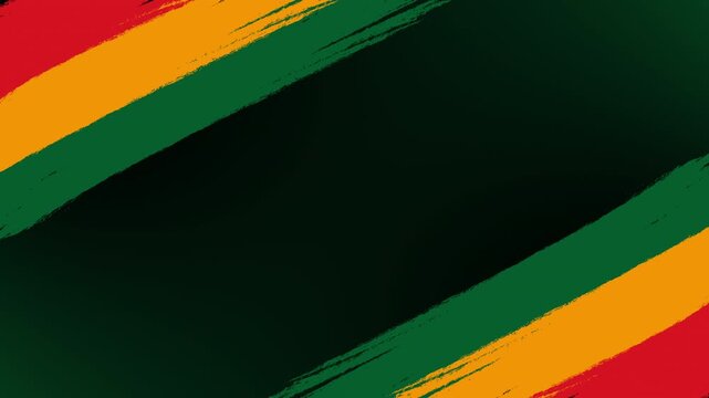 Juneteenth celebratory background with pan african brushstrokes in red, yellow, and green. Ideal for multicultural events, presentations, and social media posts.