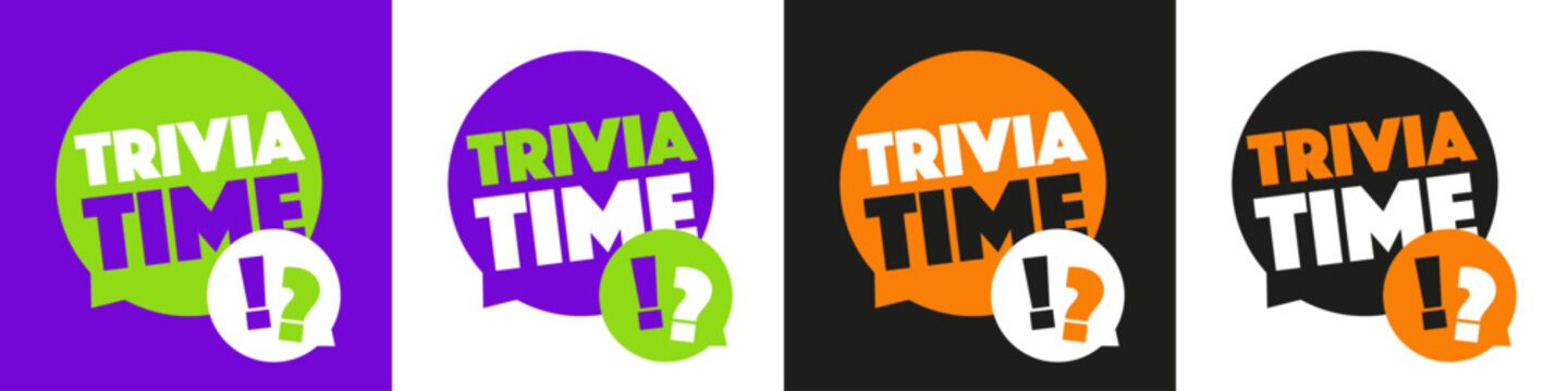 Trivia time on speech bubble	