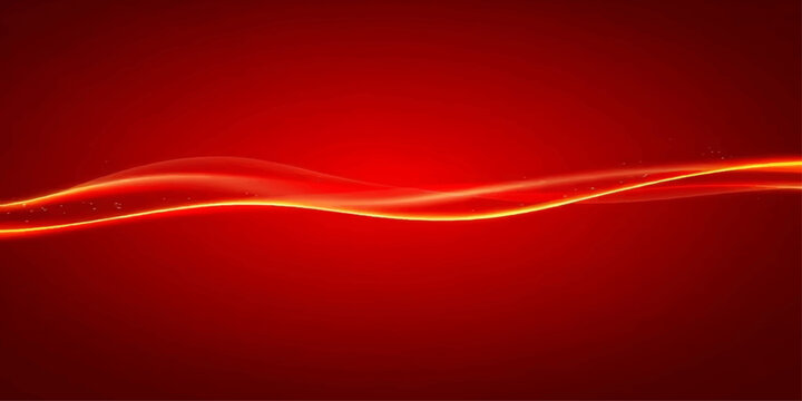 Red Abstract Wave Background with Flowing Light Lines and Dynamic Futuristic Motion Design