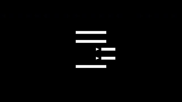 Animated Minimalist Sub Menu Hierarchy Icon. Looping UI Navigation Overlay on Alpha Channel.