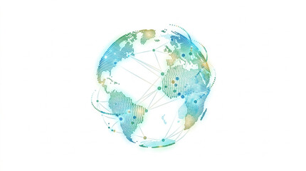 Fototapeta premium Digital Globe Network Connections Global Technology Concept.
