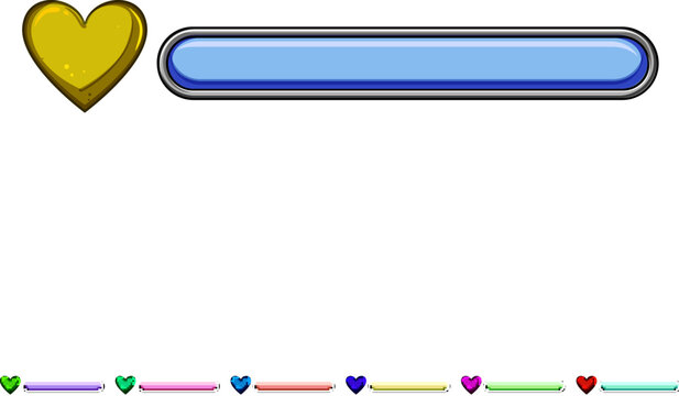 8bit health bar cartoon. load arcade, progress videogame, graphic potion 8bit health bar sign colorful illustration