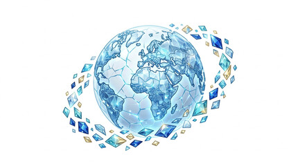 Digital Globe with Data Stream. © Farika