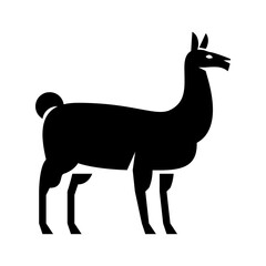 Naklejka premium llama glyph icon. alpaca silhouette illustration.