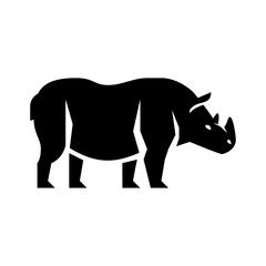 rhinoceros glyph icon. rhino silhouette illustration. © Izwarm