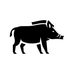 Obraz premium boar glyph icon. wild boar silhouette illustration.