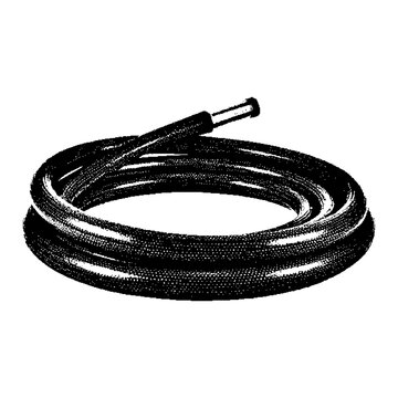 Flexible braided wire for devices, connector, stereo cord, used in studios and home setups, durable textile sheathed conductor.