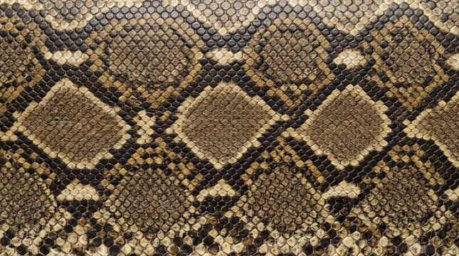 Close-up texture of brown and black python snake skin pattern