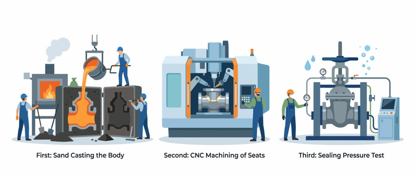 Industrial Valve Manufacturing Process Casting Machining and Testing