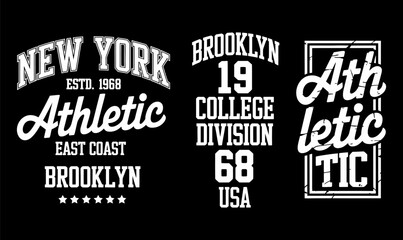 Obraz premium New York athletic typography vector badge bundle vintage college varsity style for t shirt design