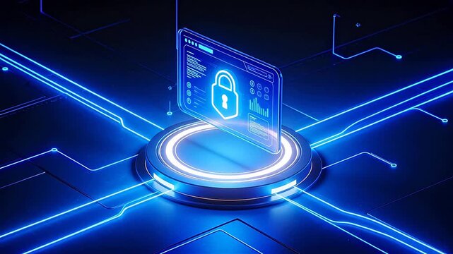 Digital security interface with lock icon