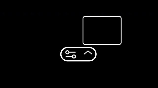 Animated Minimalist Sub Menu Option UI Element. White Outline Settings Popup Loop on Alpha Channel.