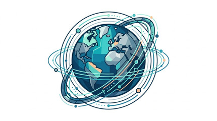 Digital Globe with Orbiting Network Connections. © Gerda