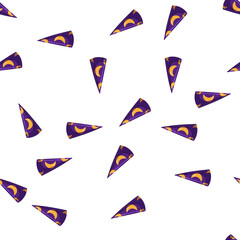 Obraz premium pattern holiday wizard hat cartoon. holiday wizard hat sign vector