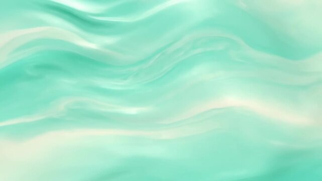 Flowing, smooth, turquoise abstract with light, off-white highlights